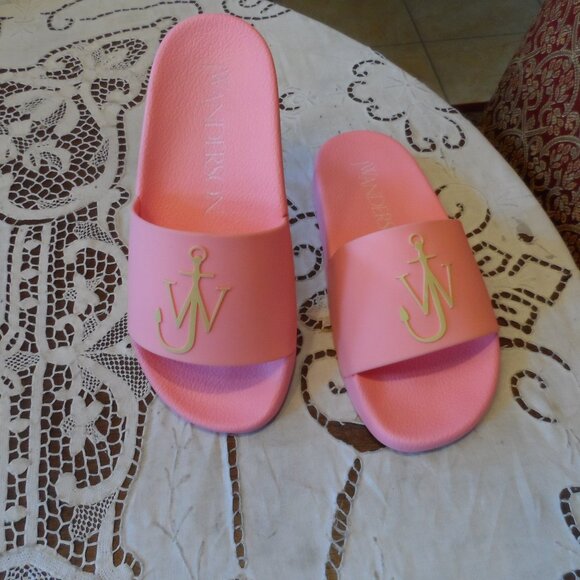 JW ANDERSON Shoes - New JW Anderson Pink Rubber Pool Slides w/Signature Anchor Logo Size EU 39 /US 9